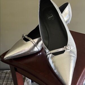 Franco Sarto Metallic Silver Flats